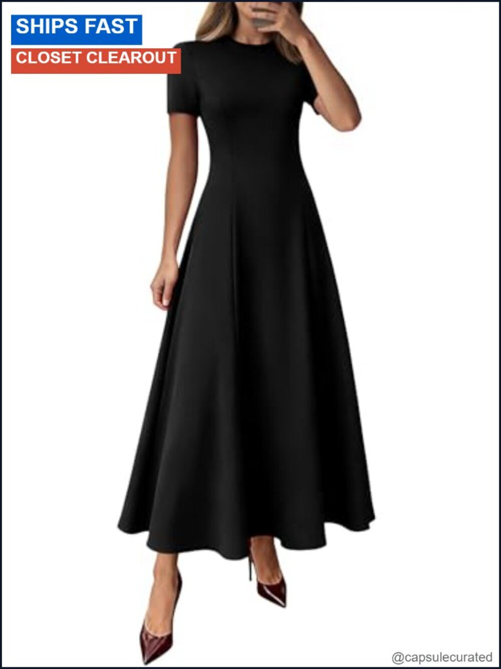 KIRUNDO Short Sleeve Wedding Guest Maxi Dress Formal Fit & Flare